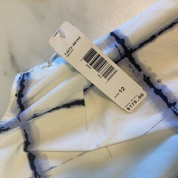 Pendleton Sleeveless A-line Dress Size 12 White Blue Plaid Check Pleated NWT - Picture 9 of 9